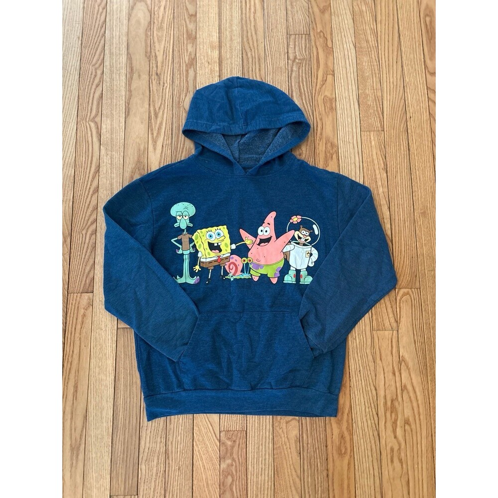 Spongebob hoodie sweatshirt blue kids teens oversized graphic T cartoon vintage